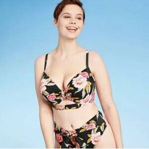 Shade & Shore Women’s Light Lift Floral Bikini Set  High Waisted Bottom M